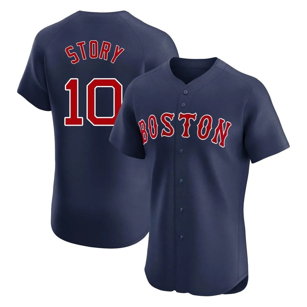 Tlead B.Red Sox #10 Trevor Story Player Navy Limited Elite Home Game Stitched Jerseys