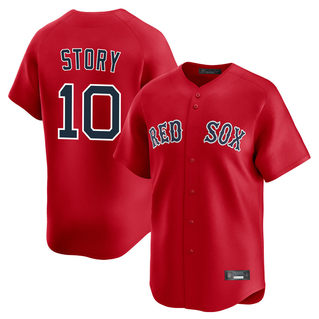 Tlead B.Red Sox #10 Trevor Story Player Red Limited Home Game Stitched Jerseys
