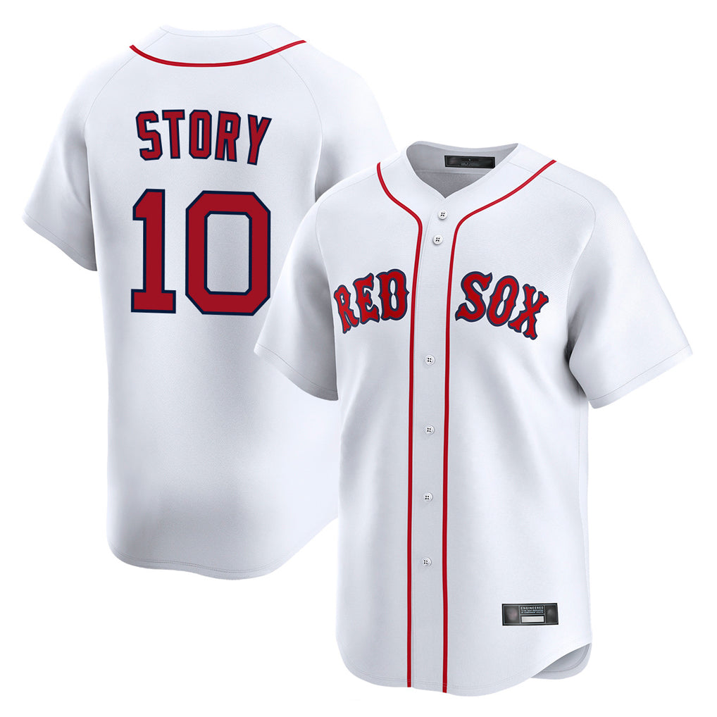Tlead B.Red Sox #10 Trevor Story Player White Limited Home Game Stitched Jerseys