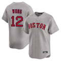 Tlead B.Red Sox #12 Connor Wong Player Gray Road Limited Home Game Stitched Jerseys
