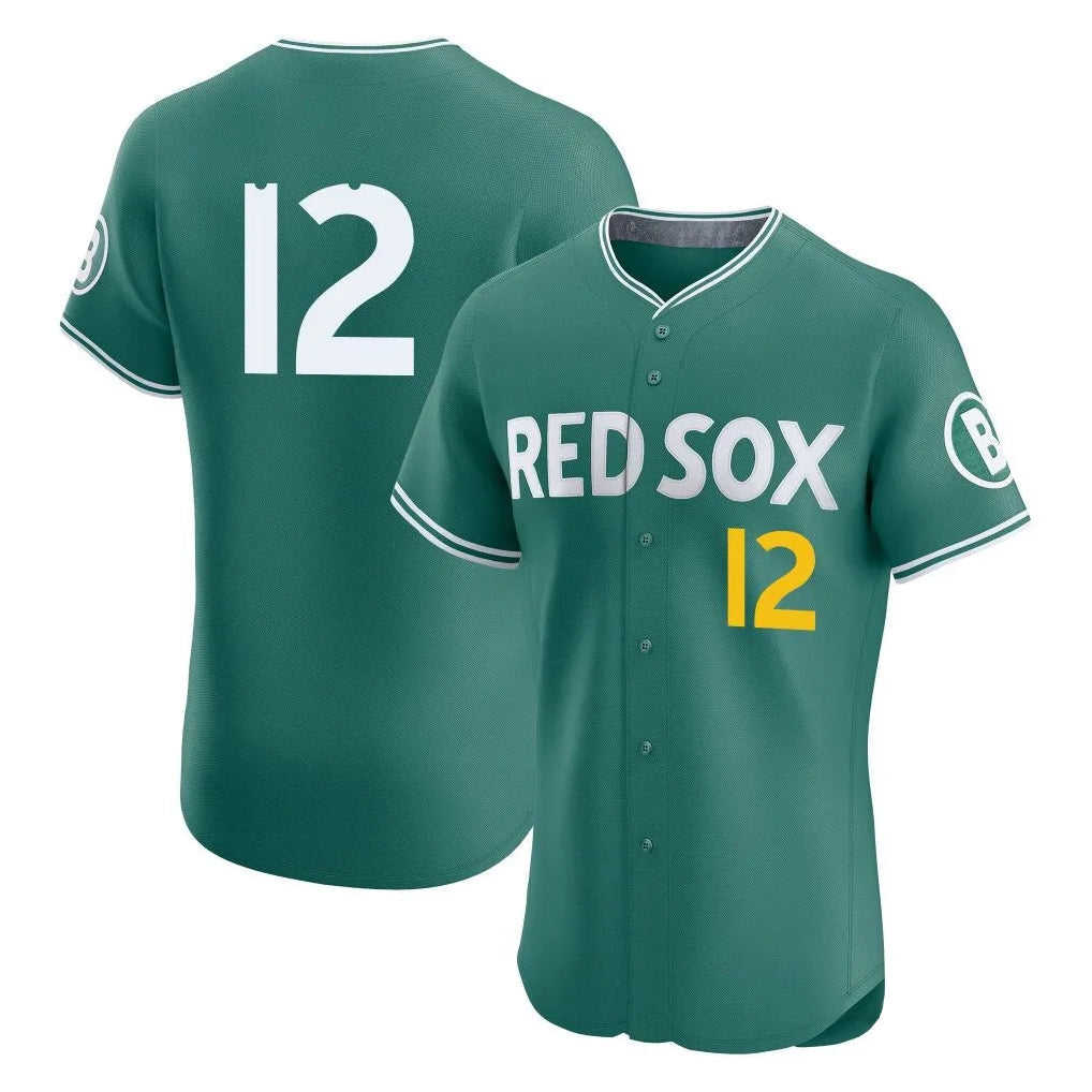 Tlead B.Red Sox #12 Connor Wong Player Green City Connect Limited Elite Home Game Stitched Jerseys