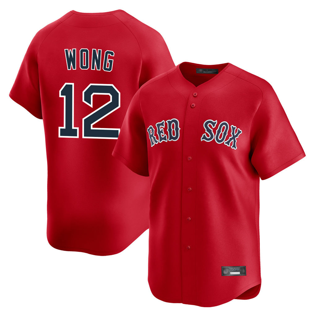 Tlead B.Red Sox #12 Connor Wong Player Red Limited Home Game Stitched Jerseys