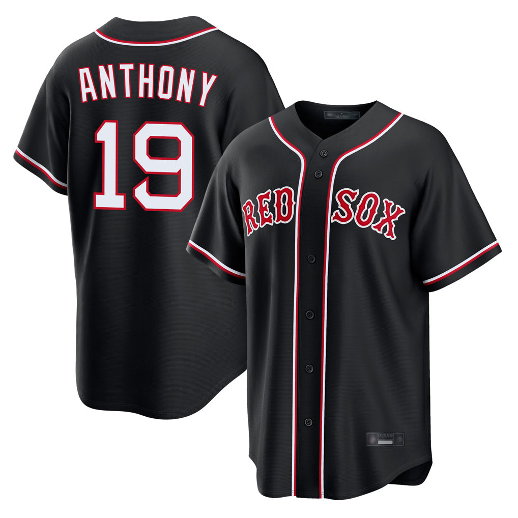 Tlead B.Red Sox #19 Roman Anthony Player Black Out Home Game Stitched Jerseys
