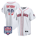 Tlead B.Red Sox #19 Roman Anthony Player White USA 250 Fourth of July Home Game Stitched Jerseys