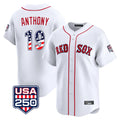 Tlead B.Red Sox #19 Roman Anthony Player White USA 250 Fourth of July Limited Home Game Stitched Jerseys