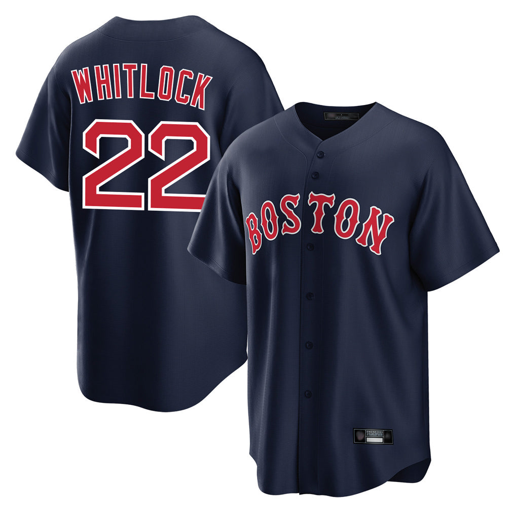 Tlead B.Red Sox #22 Garrett Whitlock Player Navy Home Game Stitched Jerseys
