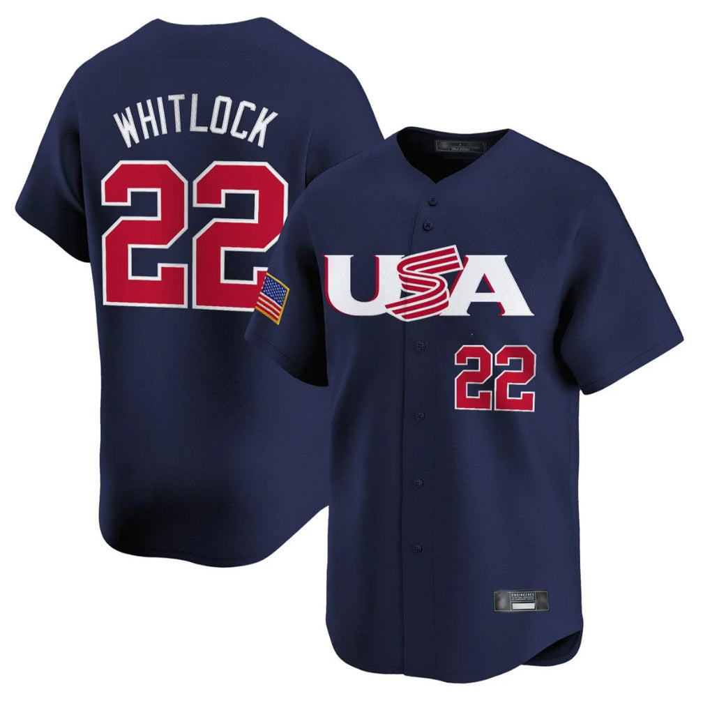 Tlead B.Red Sox #22 Garrett Whitlock Player Navy USA World Classic Home Game Stitched Jerseys