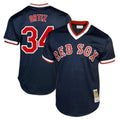 Tlead B.Red Sox #34 David Ortiz Player Navy Cooperstown Collection Mesh T-shirt Home Stitched Jerseys