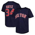 Tlead B.Red Sox #34 David Ortiz Player Navy Mitchell & Ness Cooperstown Collection Mesh Home Stitched Jerseys
