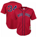 Tlead B.Red Sox #34 David Ortiz Player Red Mitchell & Ness Cooperstown Collection Mesh Home Stitched Jerseys