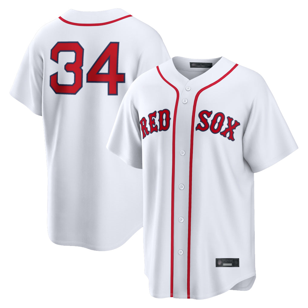 Tlead B.Red Sox #34 David Ortiz Player White Home Game Stitched Jerseys
