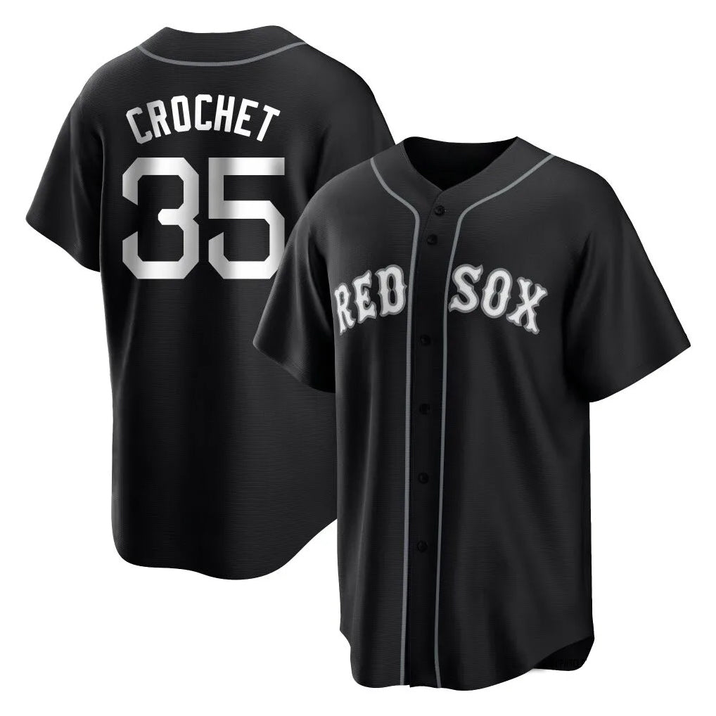 Tlead B.Red Sox #35 Garrett Crochet Player Black Home Game Stitched Jerseys