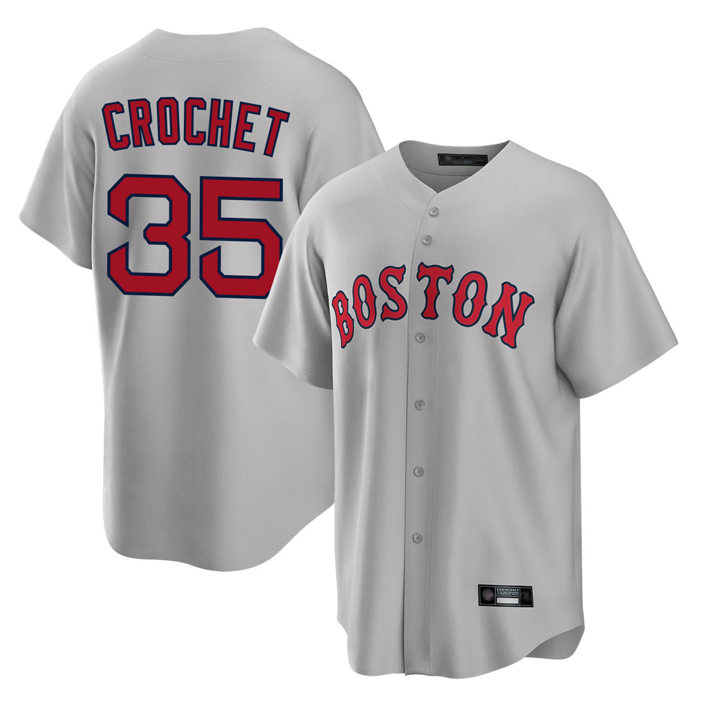Tlead B.Red Sox #35 Garrett Crochet Player Gray Road Home Game Stitched Jerseys