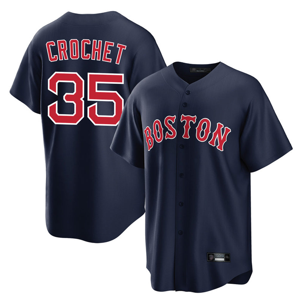 Tlead B.Red Sox #35 Garrett Crochet Player Navy Home Game Stitched Jerseys