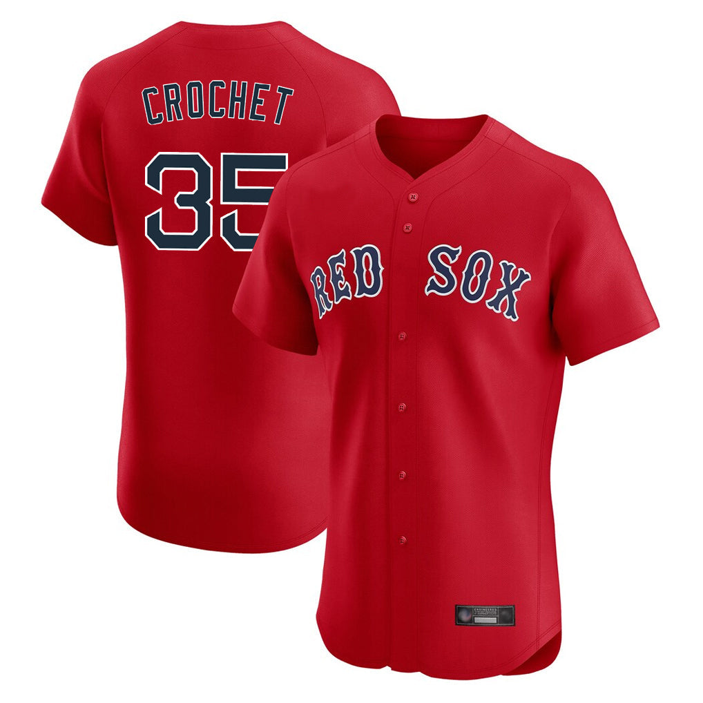 Tlead B.Red Sox #35 Garrett Crochet Player Red Limited Elite Home Game Stitched Jerseys