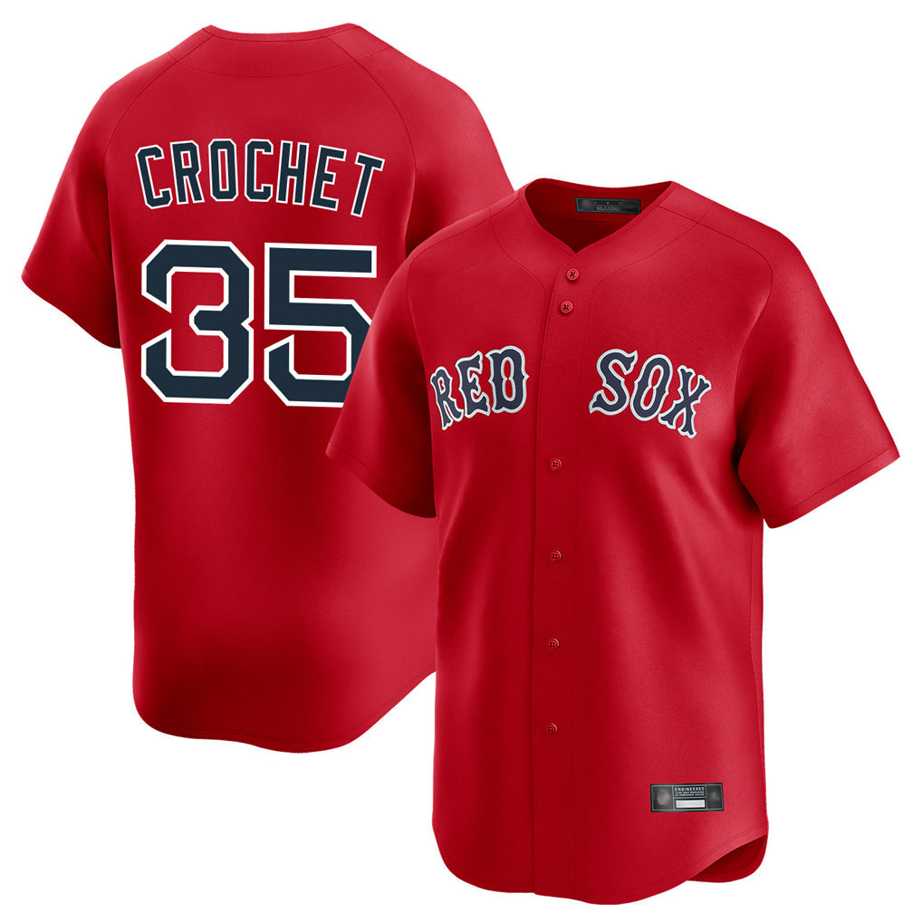 Tlead B.Red Sox #35 Garrett Crochet Player Red Limited Home Game Stitched Jerseys