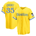 Tlead B.Red Sox #35 Garrett Crochet Player Yellow Home Game Stitched Jerseys