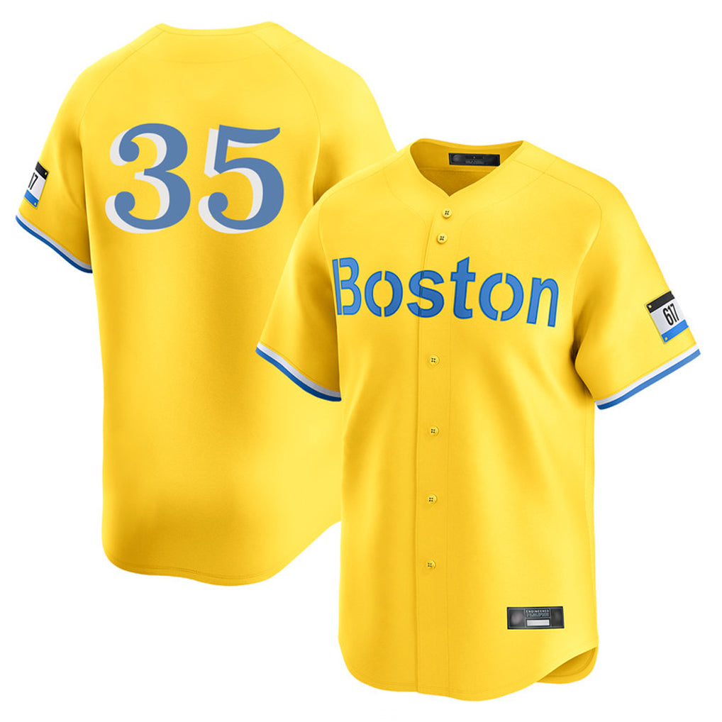 Tlead B.Red Sox #35 Garrett Crochet Player Yellow Limited Home Game Stitched Jerseys