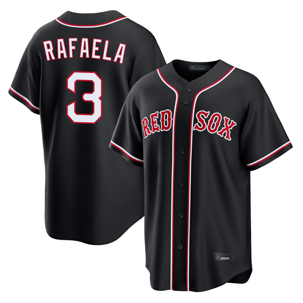 Tlead B.Red Sox #3 Ceddanne Rafaela Player Black Out Home Game Stitched Jerseys