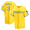 Tlead B.Red Sox #3 Ceddanne Rafaela Player Yellow Home Game Stitched Jersey