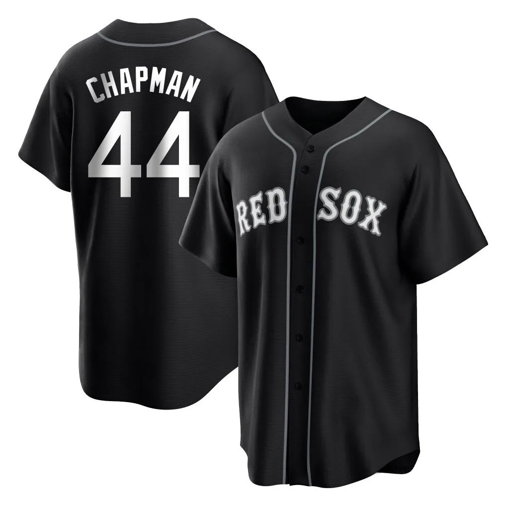Tlead B.Red Sox #44 Aroldis Chapman Player Black Home Game Stitched Jerseys
