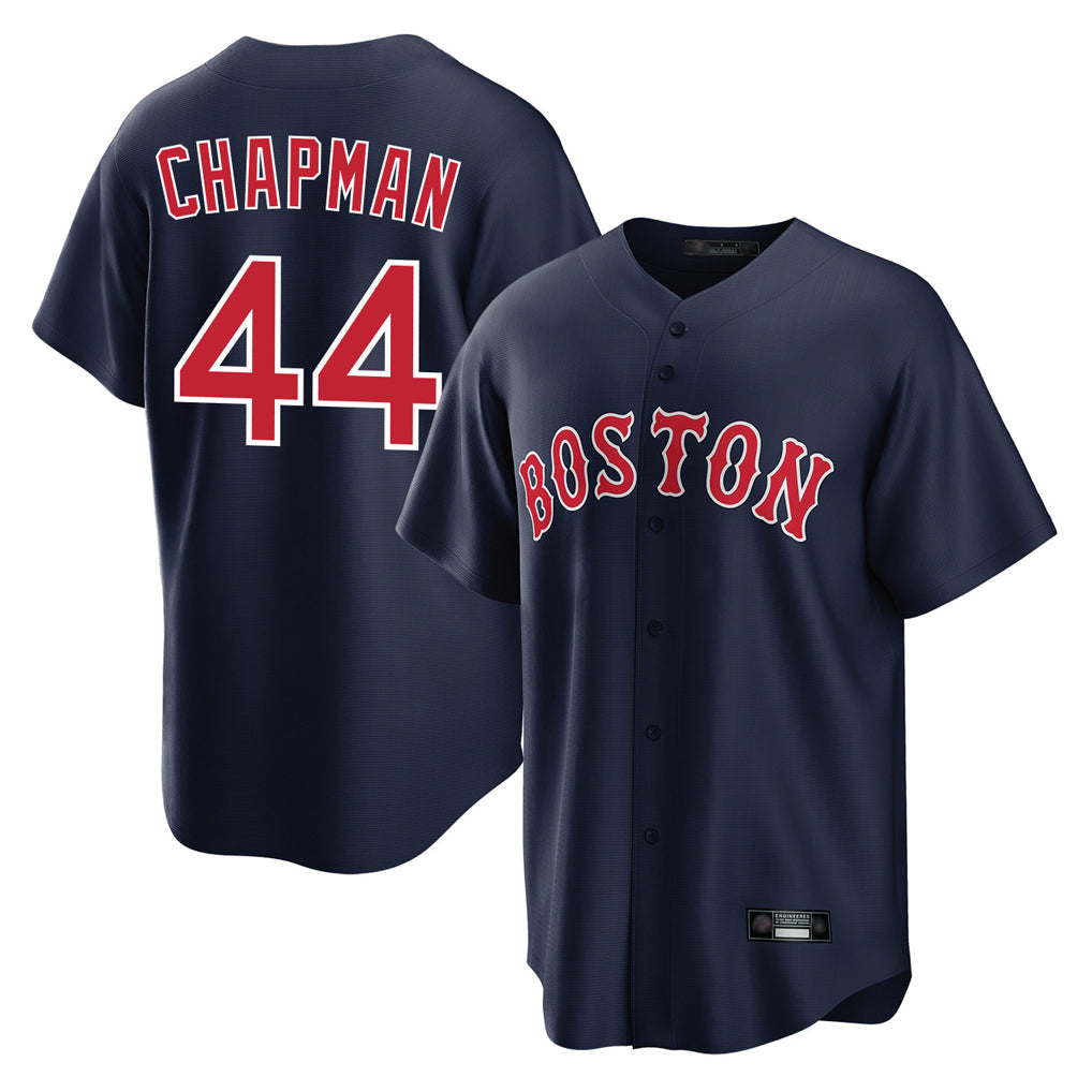 Tlead B.Red Sox #44 Aroldis Chapman Player Navy Home Game Stitched Jerseys