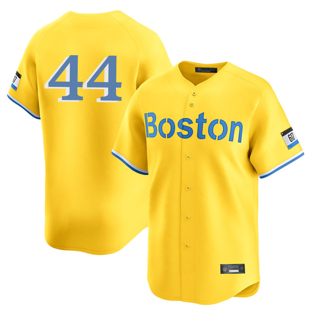 Tlead B.Red Sox #44 Aroldis Chapman Player Yellow Limited Home Game Stitched Jerseys