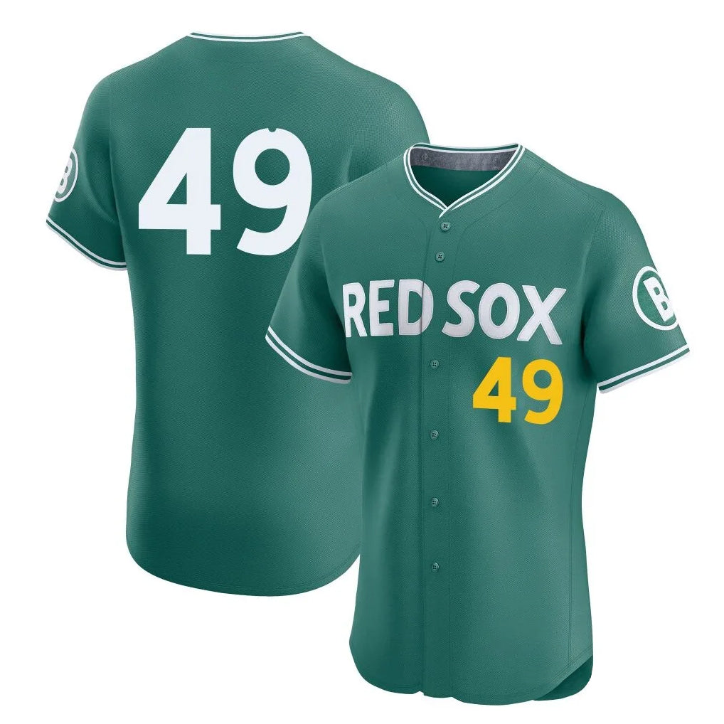 Tlead B.Red Sox #49 Tim Wakefield Player Green City Connect Limited Elite Home Game Stitched Jerseys