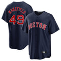 Tlead B.Red Sox #49 Tim Wakefield Player Navy Home Game Stitched Jerseys