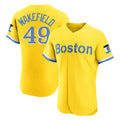 Tlead B.Red Sox #49 Tim Wakefield Player Yellow Limited Elite Home Game Stitched Jerseys