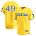Tlead B.Red Sox #49 Tim Wakefield Player Yellow Limited Home Game Stitched Jerseys
