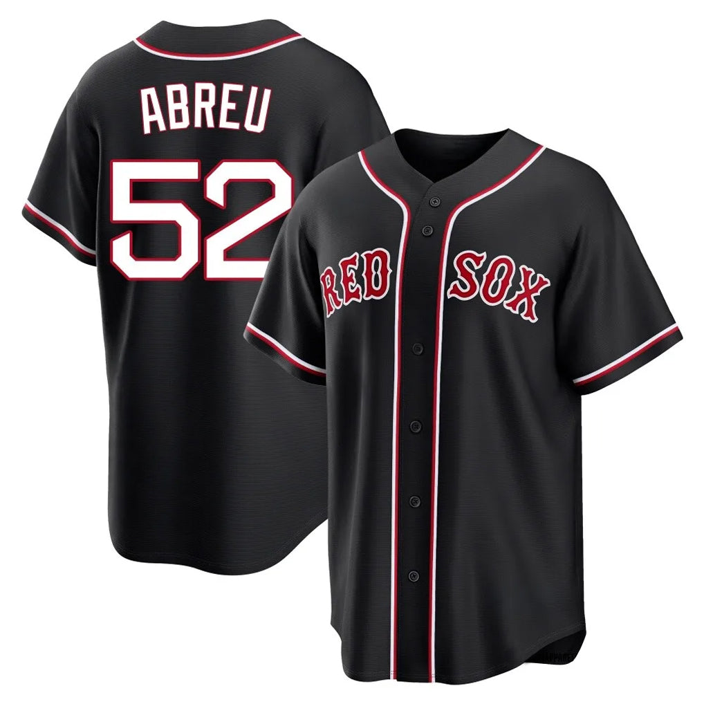 Tlead B.Red Sox #52 Wilyer Abreu Player Black Out Home Game Stitched Jerseys