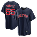 Tlead B.Red Sox #55 Ranger Su¡§¡érez Player Navy Home Game Stitched Jerseys