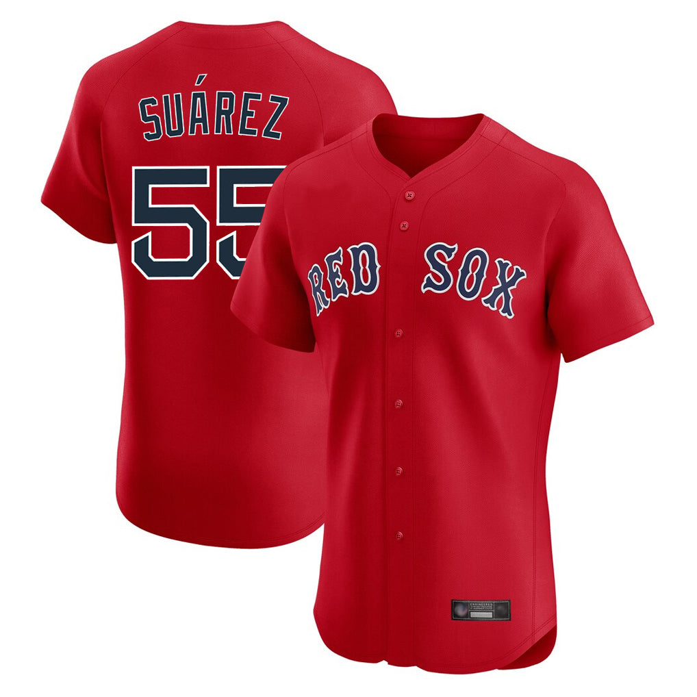 Tlead B.Red Sox #55 Ranger Su¡§¡érez Player Red Limited Elite Home Game Stitched Jerseys