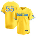 Tlead B.Red Sox #55 Ranger Su¡§¡érez Player Yellow Limited Home Game Stitched Jerseys