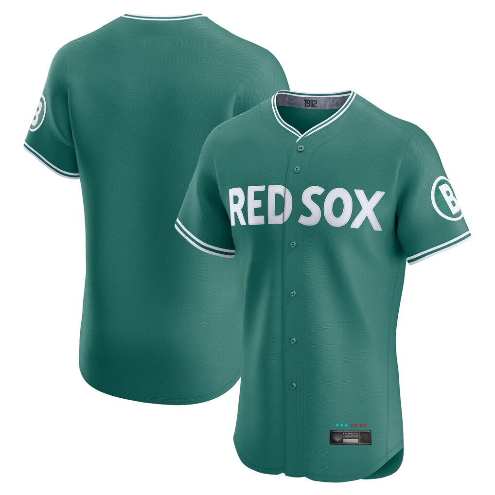 Tlead B.Red Sox Blank Player Green City Connect Limited Elite Home Game Stitched Jerseys