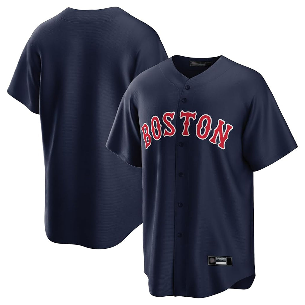 Tlead B.Red Sox Blank Player Navy Home Game Stitched Jerseys