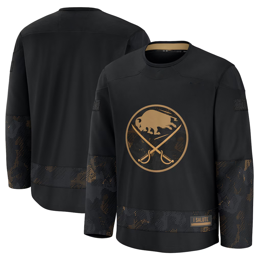 Tlead B.Sabres Black 2024 Military Appreciation Practice Stitched Jerseys