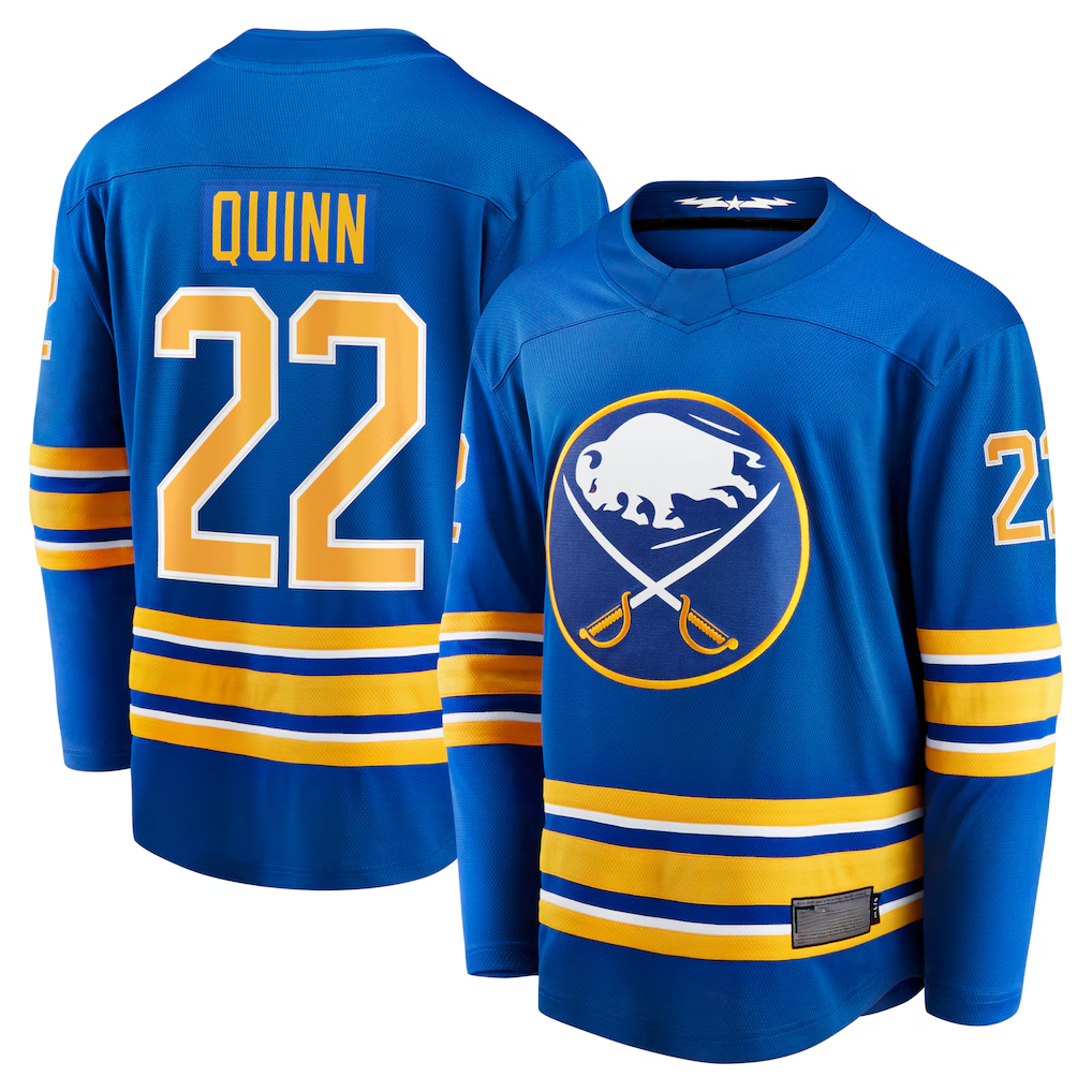Tlead B.Sabres #22 Jack Quinn Royal Home Breakaway Stitched Jerseys