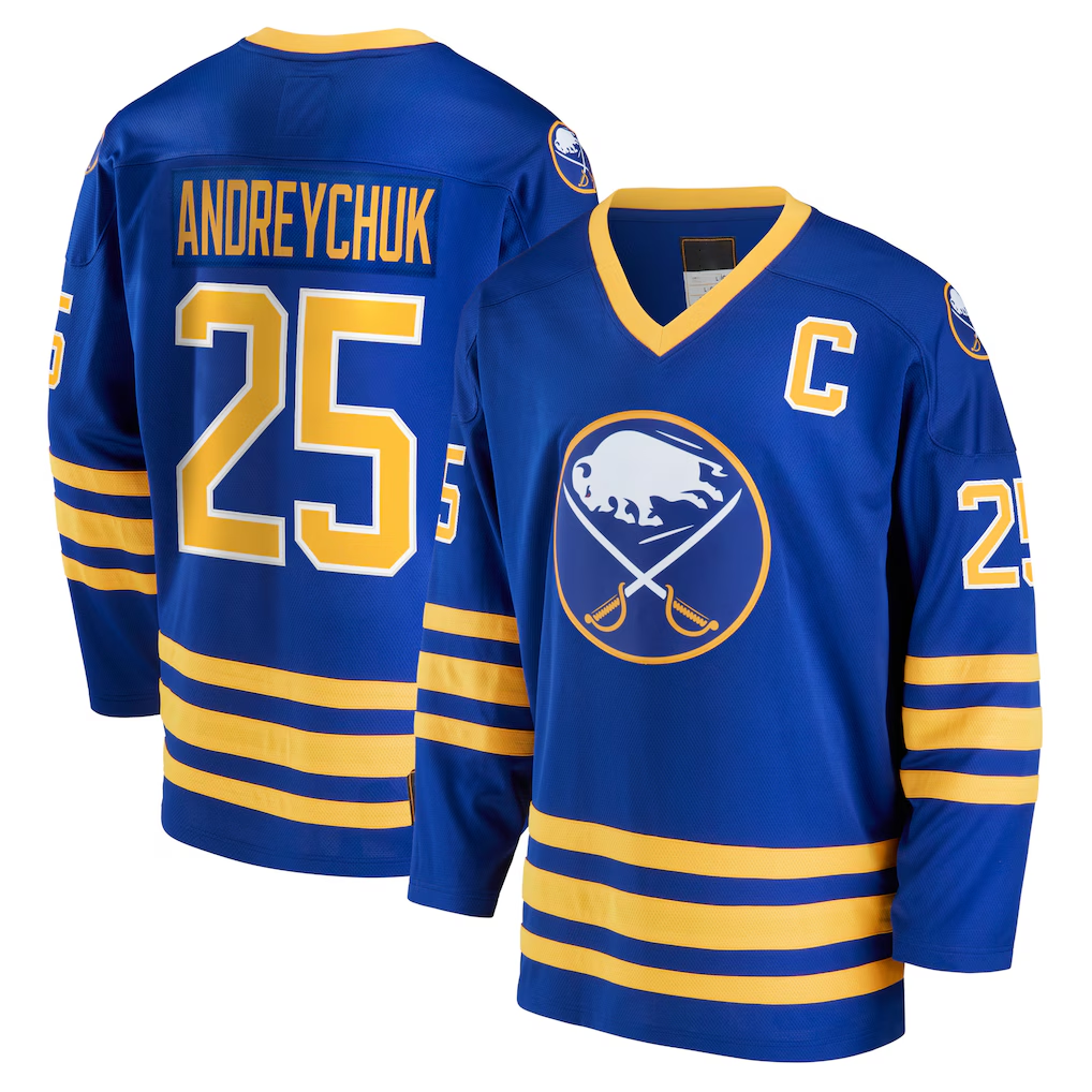 Tlead B.Sabres #25 Dave Andreychuk Royal Breakaway Retired Player Stitched Jerseys
