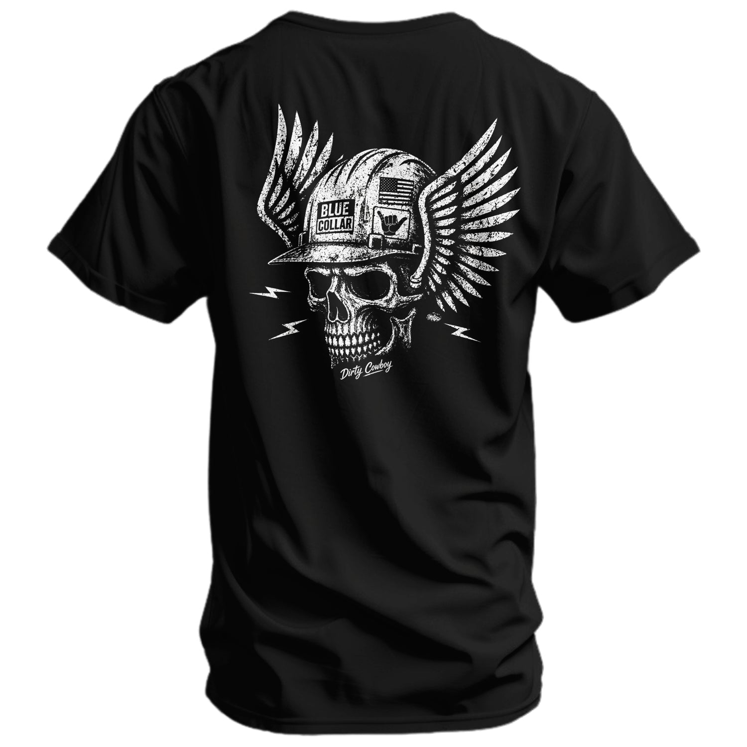 CustomNameinc cheap jerseys Ordering Blue Collar Skull Men's T-Shirt