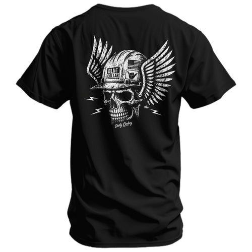 CustomNameinc cheap jerseys Ordering Blue Collar Skull Men's T-Shirt