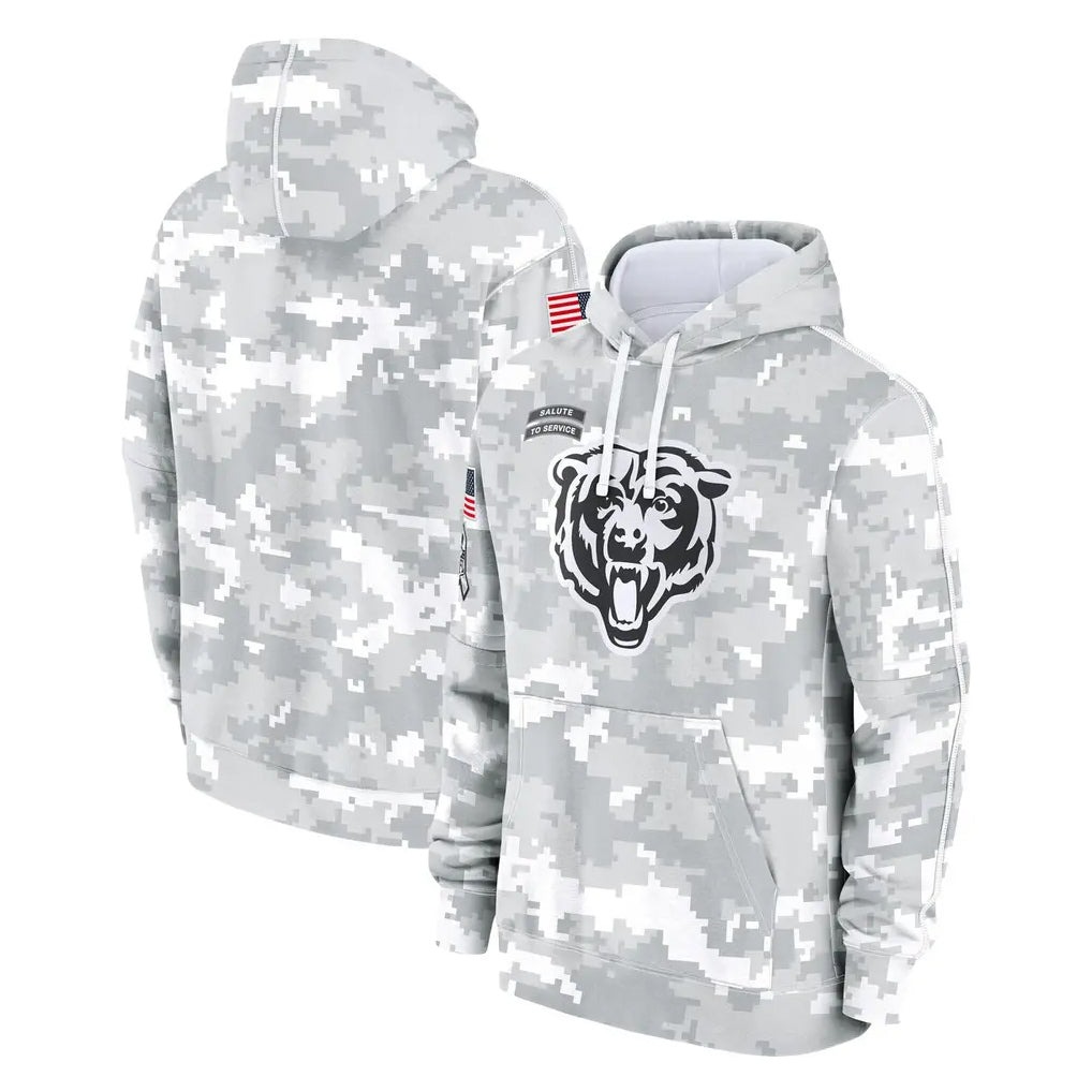 Tlead C.Bears Arctic Camo Salute to Service Pullover Hoodies Limited Blank Player Stitched Jerseys