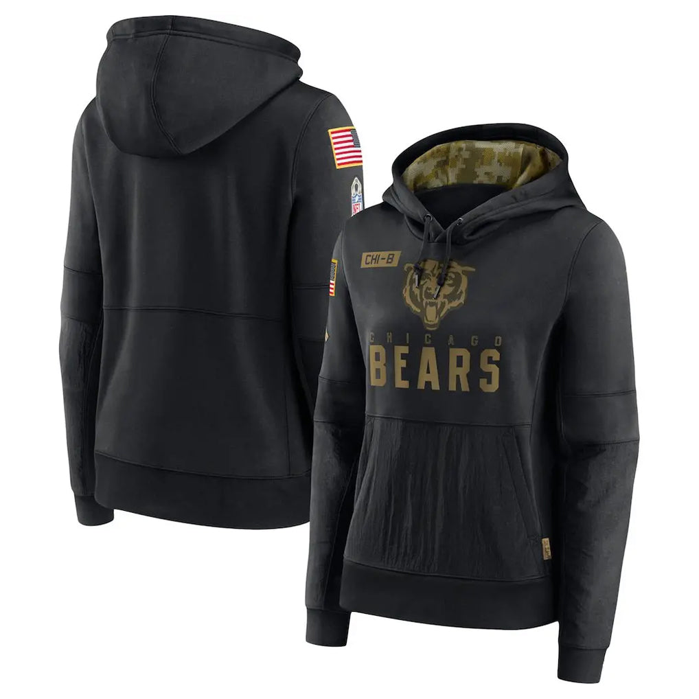 Tlead C.Bears Black Salute to Service Pullover Hoodies Limited Blank Player Stitched Jerseys