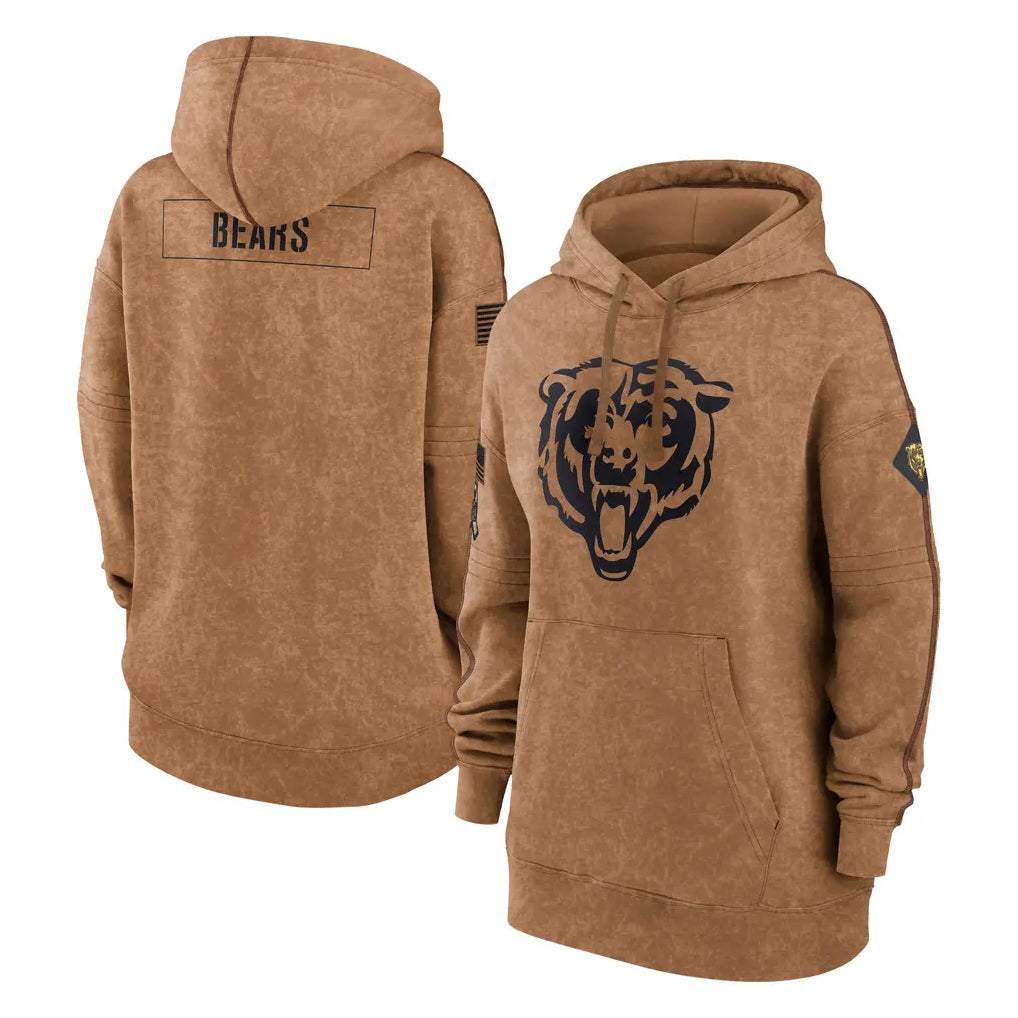 Tlead C.Bears Brown Salute to Service Pullover Hoodies Limited Blank Player Stitched Jerseys