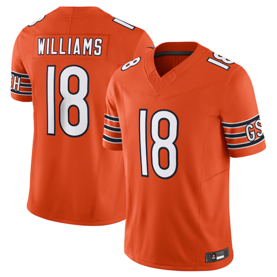 Tlead C.Bears #18 Caleb Williams Orange Vapor F.U.S.E. Limited Jersey Player Stitched Jerseys
