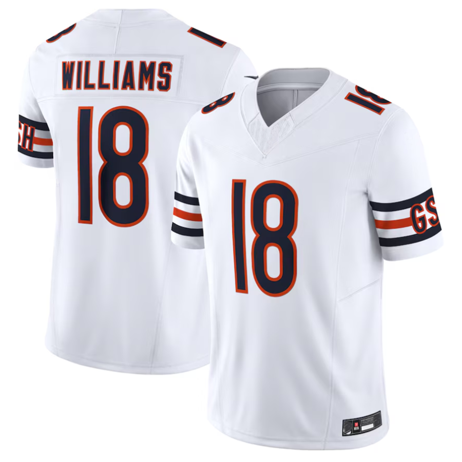 Tlead C.Bears #18 Caleb Williams White Vapor F.U.S.E. Limited Jersey Player Stitched Jerseys