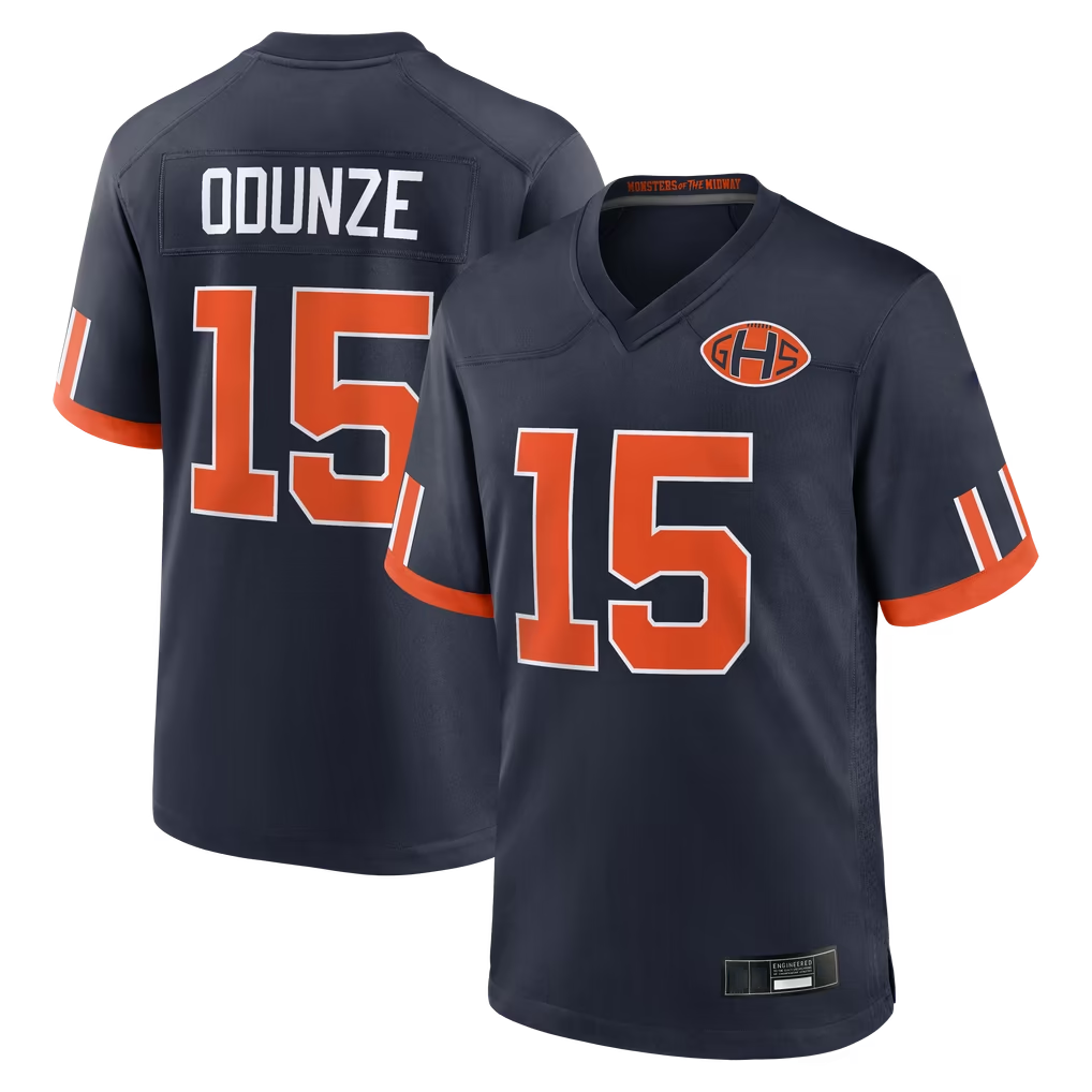 Tlead C.Bears #15 Rome Odunze Navy 2026 Rivalries Collection Game Stitched Jerseys
