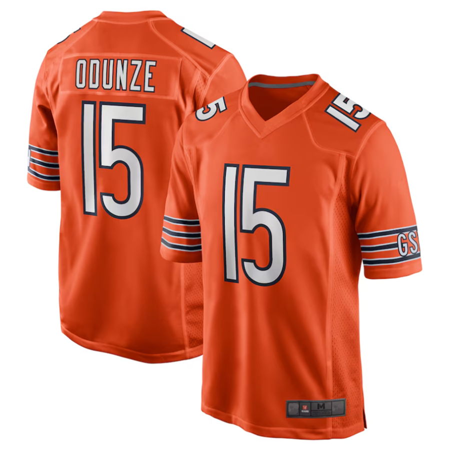 Tlead C.Bears #15 Rome Odunze Orange Player Game Stitched Jerseys