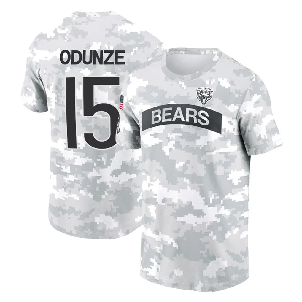 Tlead C.Bears #15 Rome Odunze Player Arctic Camo Salute to Service Performance T-Shirt Limited Stitched Jerseys